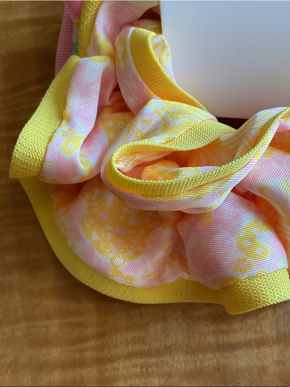 Lilly Pulitzer “Garden Home” Pink Yellow Floral Layered Ruffle Scrunchie Set - Picture 5 of 7